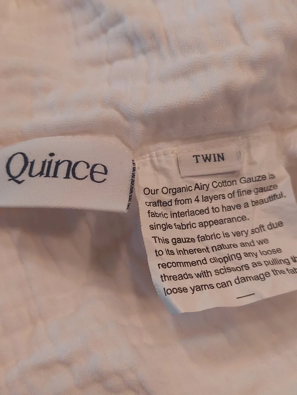 NWT! Quince Organic Cotton Airy Gauze White Duvet Cover & Sham! Twin (629)(READ)
